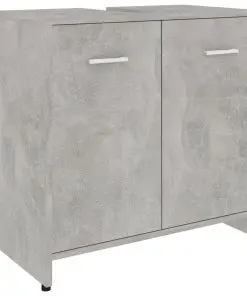 vidaXL Bathroom Cabinet Concrete Grey 60x33x58 cm Chipboard
