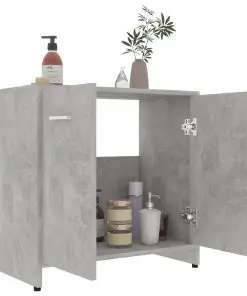 vidaXL Bathroom Cabinet Concrete Grey 60x33x58 cm Chipboard