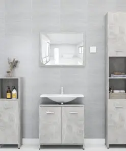 vidaXL Bathroom Cabinet Concrete Grey 60x33x58 cm Chipboard
