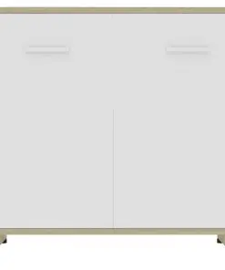 vidaXL Bathroom Cabinet White and Sonoma Oak 60x33x58 cm Chipboard