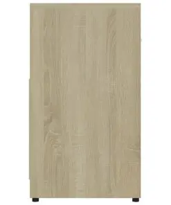 vidaXL Bathroom Cabinet White and Sonoma Oak 60x33x58 cm Chipboard