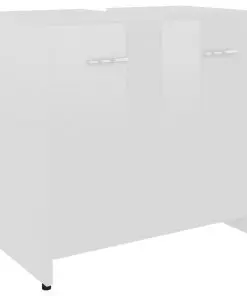 vidaXL Bathroom Cabinet High Gloss White 60x33x58 cm Chipboard