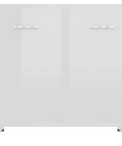 vidaXL Bathroom Cabinet High Gloss White 60x33x58 cm Chipboard
