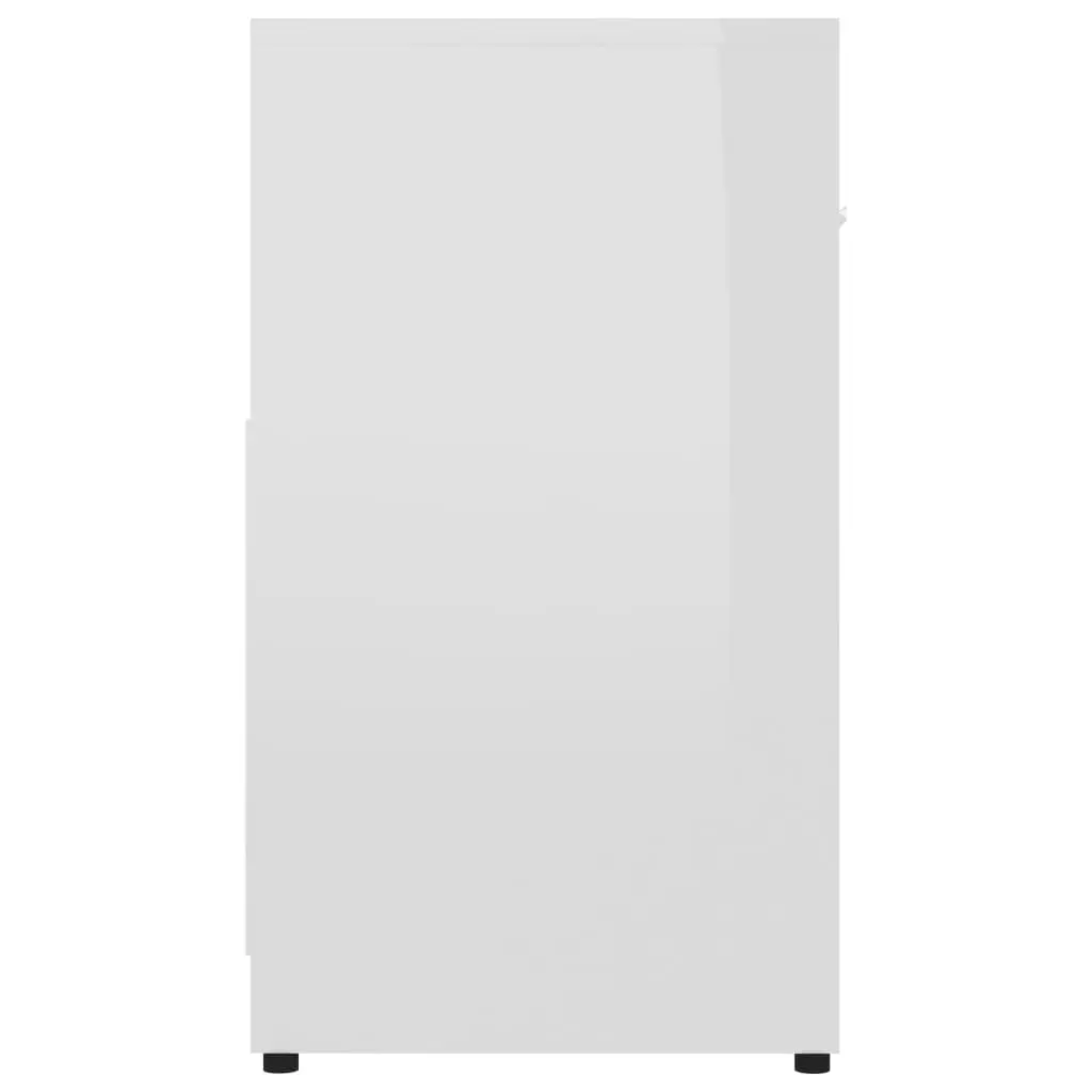 vidaXL Bathroom Cabinet High Gloss White 60x33x58 cm Chipboard