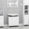 vidaXL Bathroom Cabinet High Gloss White 60x33x58 cm Chipboard