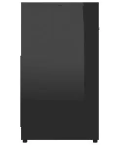 vidaXL Bathroom Cabinet High Gloss Black 60x33x58 cm Chipboard