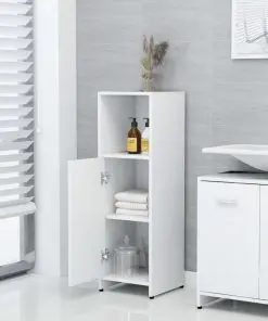 vidaXL Bathroom Cabinet White 30x30x95 cm Chipboard
