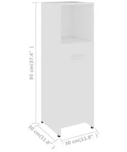 vidaXL Bathroom Cabinet White 30x30x95 cm Chipboard