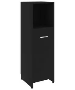 vidaXL Bathroom Cabinet Black 30x30x95 cm Chipboard