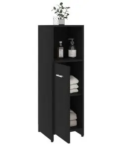 vidaXL Bathroom Cabinet Black 30x30x95 cm Chipboard