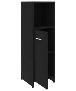vidaXL Bathroom Cabinet Black 30x30x95 cm Chipboard