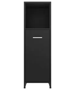 vidaXL Bathroom Cabinet Black 30x30x95 cm Chipboard