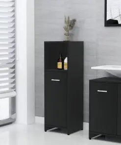 vidaXL Bathroom Cabinet Black 30x30x95 cm Chipboard