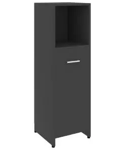 vidaXL Bathroom Cabinet Grey 30x30x95 cm Chipboard