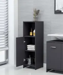 vidaXL Bathroom Cabinet Grey 30x30x95 cm Chipboard