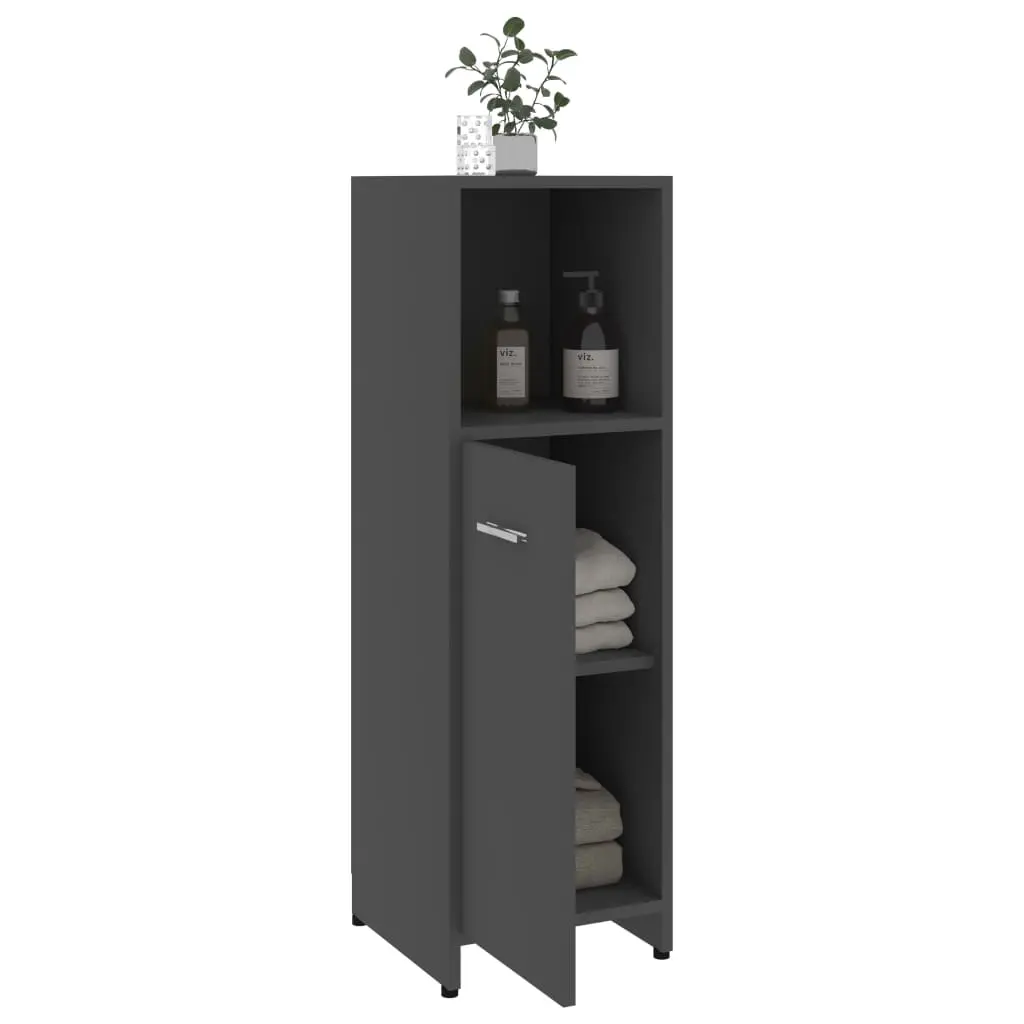 vidaXL Bathroom Cabinet Grey 30x30x95 cm Chipboard