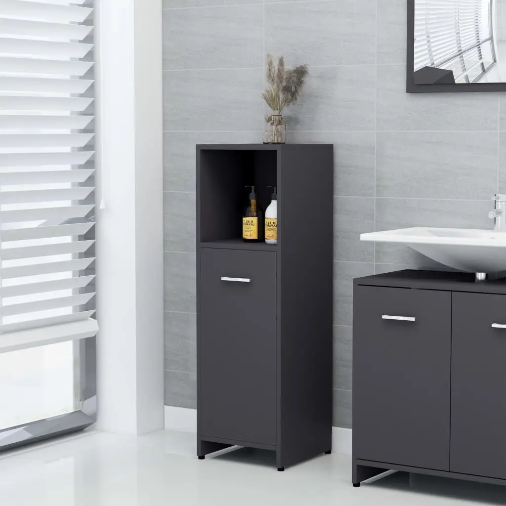 vidaXL Bathroom Cabinet Grey 30x30x95 cm Chipboard