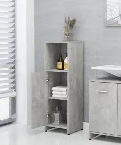 vidaXL Bathroom Cabinet Concrete Grey 30x30x95 cm Chipboard