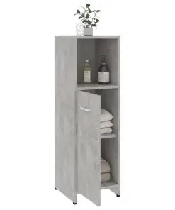 vidaXL Bathroom Cabinet Concrete Grey 30x30x95 cm Chipboard