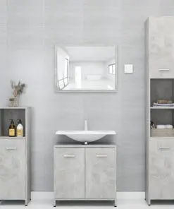 vidaXL Bathroom Cabinet Concrete Grey 30x30x95 cm Chipboard