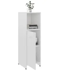 vidaXL Bathroom Cabinet High Gloss White 30x30x95 cm Chipboard
