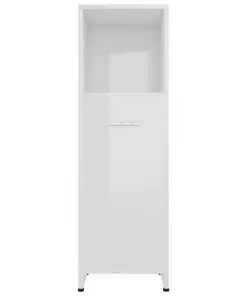 vidaXL Bathroom Cabinet High Gloss White 30x30x95 cm Chipboard