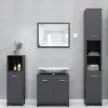 vidaXL Bathroom Cabinet High Gloss Grey 30x30x95 cm Chipboard