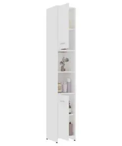 vidaXL Bathroom Cabinet White 30x30x183.5 cm Chipboard