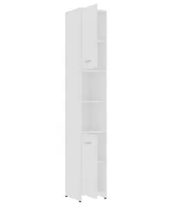 vidaXL Bathroom Cabinet White 30x30x183.5 cm Chipboard