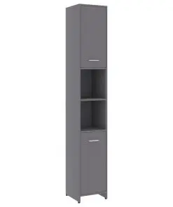 vidaXL Bathroom Cabinet Grey 30x30x183.5 cm Chipboard