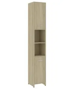 vidaXL Bathroom Cabinet Sonoma Oak 30x30x183.5 cm Chipboard