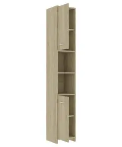 vidaXL Bathroom Cabinet Sonoma Oak 30x30x183.5 cm Chipboard