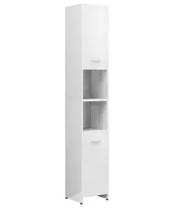 vidaXL Bathroom Cabinet High Gloss White 30x30x183.5 cm Chipboard