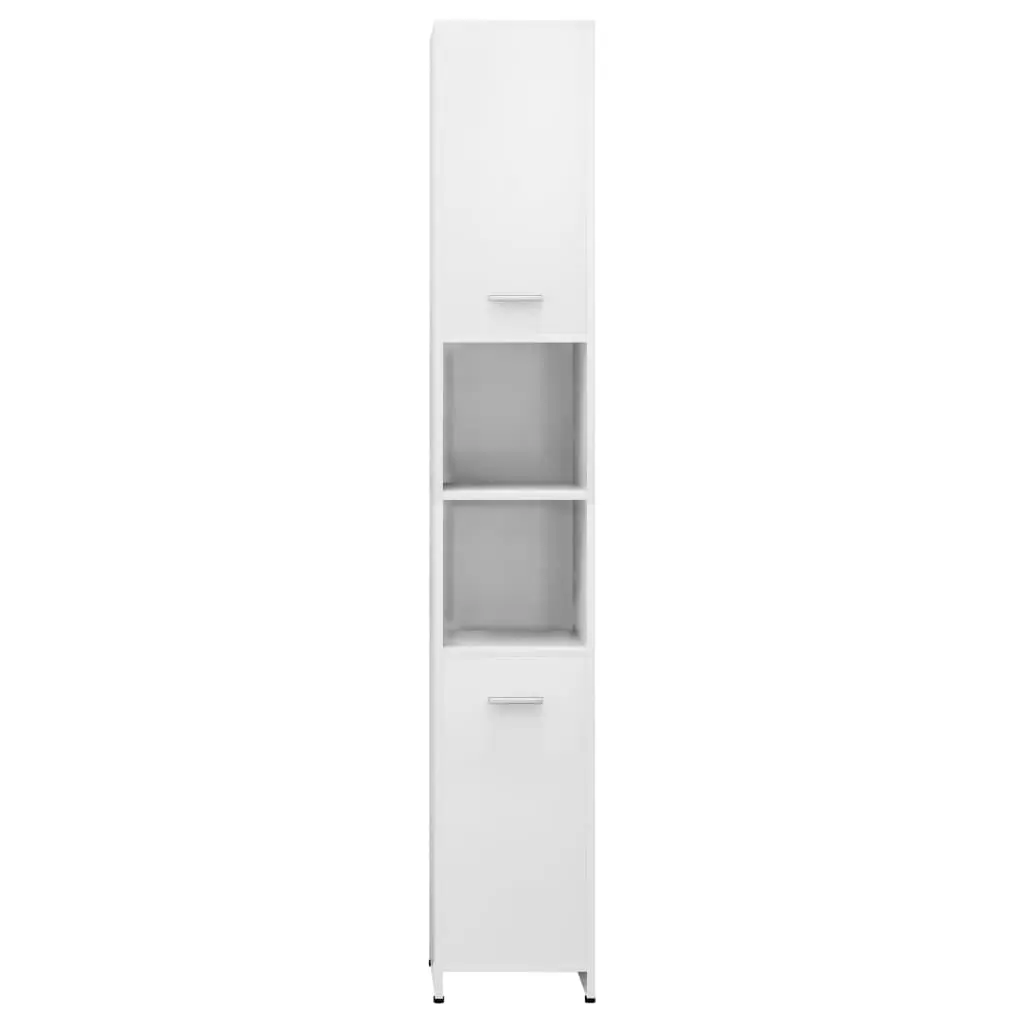 vidaXL Bathroom Cabinet High Gloss White 30x30x183.5 cm Chipboard