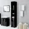 vidaXL Bathroom Cabinet High Gloss Black 30x30x183.5 cm Chipboard vidaXL Bathroom Cabinet High Gloss Black 30x30x183.5 cm Chipboard
