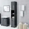 vidaXL Bathroom Cabinet High Gloss Grey 30x30x183.5 cm Chipboard