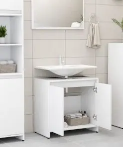 vidaXL Bathroom Cabinet White 60x33x58 cm Chipboard