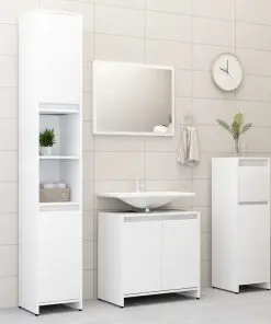 vidaXL Bathroom Cabinet White 60x33x58 cm Chipboard