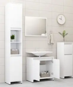 vidaXL Bathroom Cabinet White 60x33x58 cm Chipboard
