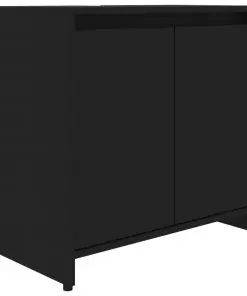 vidaXL Bathroom Cabinet Black 60x33x58 cm Chipboard