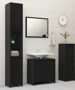 vidaXL Bathroom Cabinet Black 60x33x58 cm Chipboard