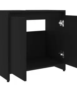 vidaXL Bathroom Cabinet Black 60x33x58 cm Chipboard
