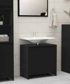vidaXL Bathroom Cabinet Black 60x33x58 cm Chipboard