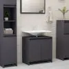 vidaXL Bathroom Cabinet Grey 60x33x58 cm Chipboard