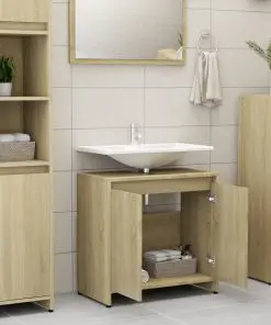 vidaXL Bathroom Cabinet Sonoma Oak 60x33x58 cm Chipboard
