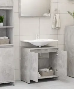 vidaXL Bathroom Cabinet Concrete Grey 60x33x58 cm Chipboard