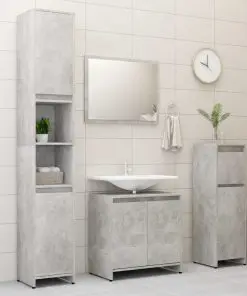 vidaXL Bathroom Cabinet Concrete Grey 60x33x58 cm Chipboard