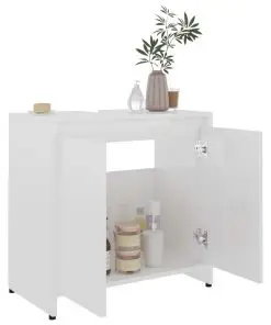 vidaXL Bathroom Cabinet High Gloss White 60x33x58 cm Chipboard