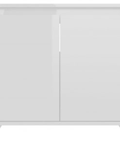 vidaXL Bathroom Cabinet High Gloss White 60x33x58 cm Chipboard