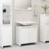 vidaXL Bathroom Cabinet High Gloss White 60x33x58 cm Chipboard